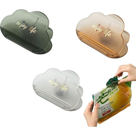 Pinces pour sacs alimentaires, lot de 3 attaches magnétiques (1/5)