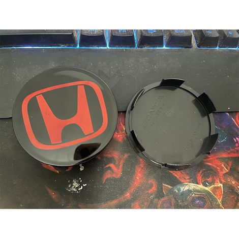 69-mm-Radnabenkappen, kompatibel mit Honda Accord, Odyssey, CR-V, Civic, UR-V, Crosstour, Avantancier, Fit, City, Freed – Felgen-Nabenkappe, ABS-Radkappe, Felgenzubehör, 4-teiliges Set – Schwarz und R