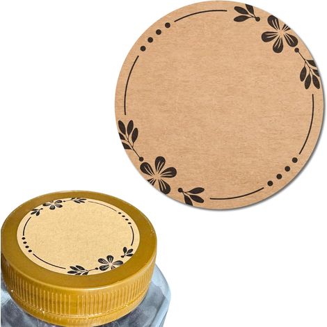 CCYKXA 300 Stück, 50 mm – Geschenkanhänger für Marmelade, selbstklebende Kraftpapier-Etiketten