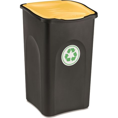 Stefanplast Pattumiera Ecogreen 37x37x56cm 50Lt Nero-Giallo (1/4)