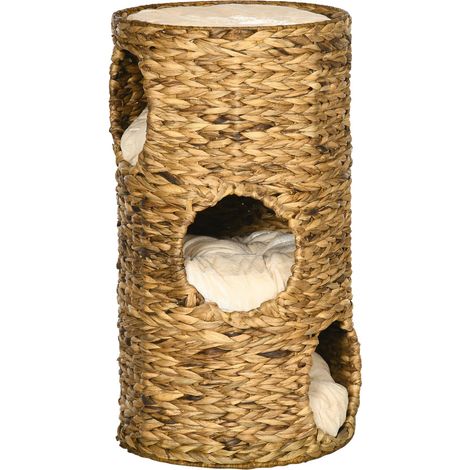 Torre rascadora para gatos 73 cm cojin de 3 niveles jacinto de agua acero marron claro 211501860 211501860 (1/5)