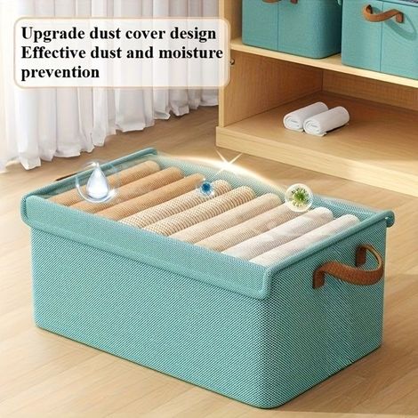 BelleRise - [Ensemble de rangement pliable 4 pièces] Boîtes de rangement pliables pour dressing — Tissu en polyuréthane (1/3)
