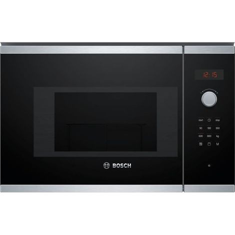 Four à micro-ondes encastrable avec gril Bosch BEL523MS0 20 L 800 W Acier inoxydable noir