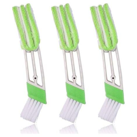 Brosse et Chiffon pour Voiture 3pcs Nettoyeur Duster pour Ventilateur d'air Climatiseur Poussière Outil Claviers Double Tête (1/5)
