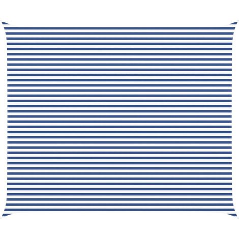Sun Shade Sail Blue and White 6 x 5 m 100% Polyester Oxford vidaXL