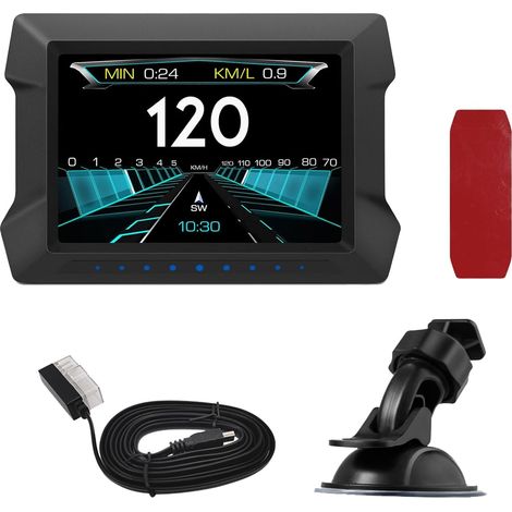 Jauge numérique de voiture – Instrument intelligent multifonction, inclinomètre du véhicule, altitude, turbo, huile, température de l'eau, vitesse, distance Mode GPS, inclinaison gauche/droite, (1/5)