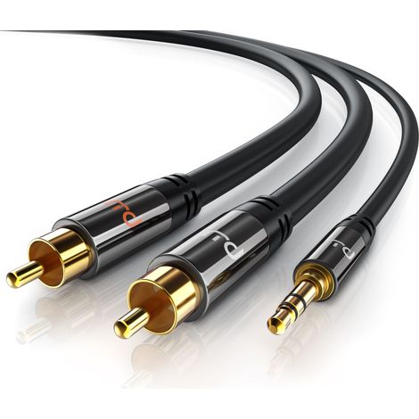 Primewire Cinch zu 3,5-mm-Klinke Audio-Kabel, Stereo HiFi Audio-Adapter mehrfach geschirmt, RCA zu AUX - 10m