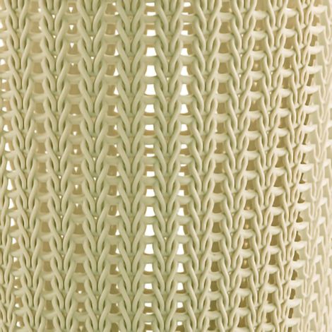 Nouveau poubelle ronde imitation rotin en plastique vert grand format, sans couvercle, avec anneau de pression, pour usage domestique, seau à sacs poubelles auto-extractible (1/4)