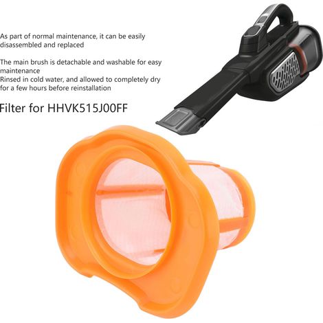 Ortviai Filtre pour aspirateur Black+Decker HHVKF10, HHVK320J10, HHVK515J00FF – Lot de 4, lavable et réutilisable (1/4)