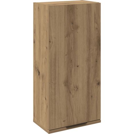 Mobiletto da bagno a parete salvaspazio 32 x 20 x 67 cm design classico finitura rovere ingegnerizzato 020050978