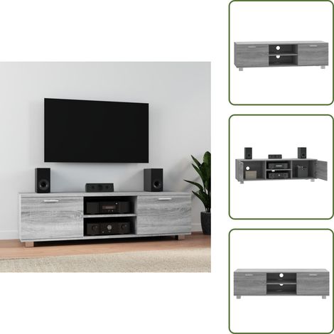 Meuble TV Sonoma gris 140x40,5x35 cm Bois d'ingénierie - Meuble Tv - Meubles Tv - Support Tv - Unité Tv (1/5)
