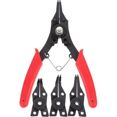 Jeu de Pinces à Circlips en Acier Rouge pour Saisir les Petites Pièces et Atteindre les Espaces Étroits, Outil Professionnel pour Retirer les Bagues (1/5)