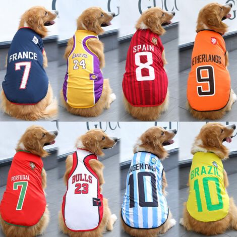 Gilets d'été respirants pour animaux de compagnie, thème Coupe du Monde, pour chiens et chats de toutes tailles - M - Bleu marine 7 France (1/5)