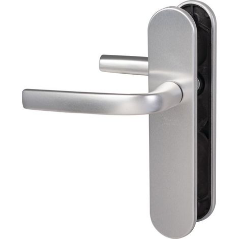 Poignée de porte intérieure - Logio - Vachette - Gris argent - Bec de cane - 165 mm