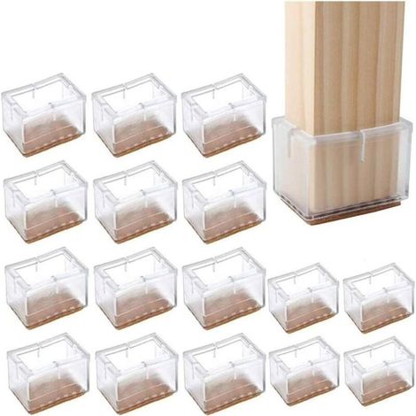 16 protections pour pieds de table et de chaise, embouts de chaise en silicone, pattes en bois (1/5)