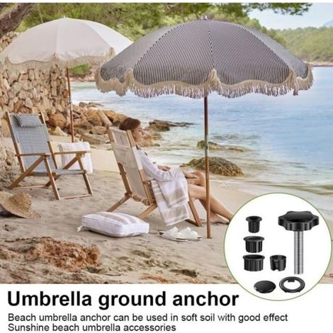 8 Pièces Anneaux de réduction pour Pied de Parasol Kit, Adaptateur de Pied de Parasol Umbrella Stand Parts, Balcon Suppo Étiquette (1/4)