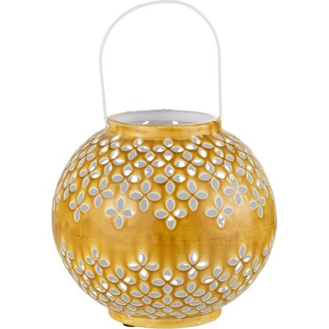 Lanterne Ronde Métal "Sévilla" 30cm Ocre (1/5)
