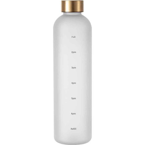 Bouteille À Eau Avec Repère Horaire - 750 ml - En Plastique Sans BPA - Aspect Dépoli - Étanche - Pour Sport Gym Extérieur (1/5)