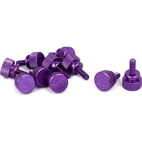 Vis moletées à épaulement violettes M4x10mm pour boîtier PC (lot de 10) - Source Map (1/3)