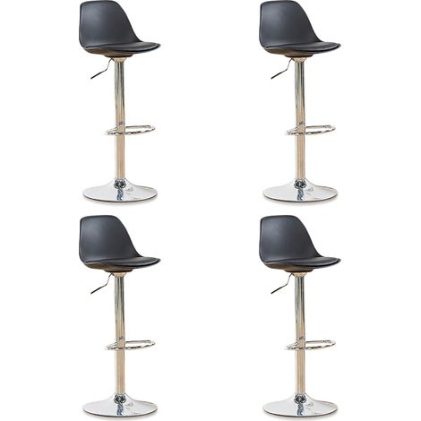 Lot de 4 tabourets de cuisine noire - Deki