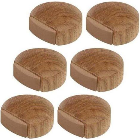 6 Pcs Arrêts de Portes - Butée de Porte Adhesive en Bois pour Sol et Parquet – Stop Porte Adhésif - Butoir de Porte (Chêne Naturel) (1/4)