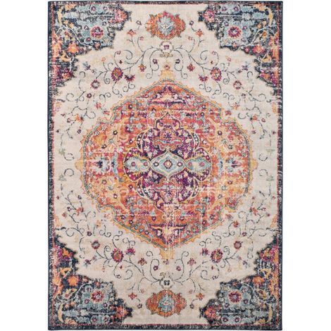 Tapis Vintage Oriental LYN3 MED 160x220 cm - multicolore rouge beige bleu (1/5)