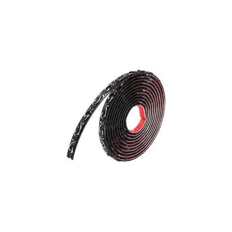 5m Moulures Murales Flexibles, Auto Adhésif Décollable et Collable Molding Papier Peint Cadre Miroir Bordure Trim pour Cabinet Cadre Miroir, Vague Noir Argent (1/5)