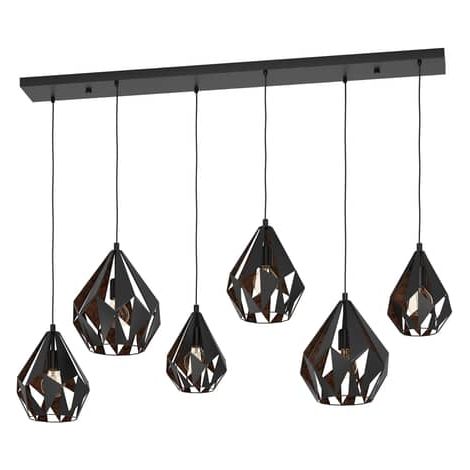 [GEBRAUCHT] B-Ware Eglo Hängeleuchte Carlton 1 Hängeleuchte Deckenlampe Leuchte 6 Fl Schwarz Kupfer