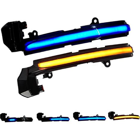 Indicateur de Miroir Dynamiques LED Clignotant pour Jaguar XE XF XJ F-TYPE XK XKR I-PACE X250 X260 (Bleu-Jaune) (1/5)