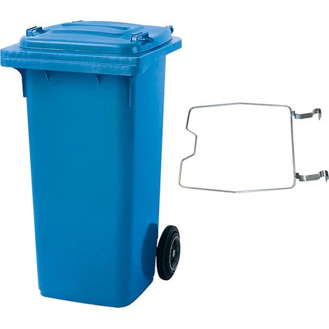 BRB Poubelle MGB 120 litres, avec anneau de serrage pour sacs poubelles, bleu