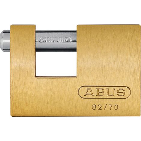 ABUS Mechanical Monoblock Brass Shutter Padlock 82/70mm ABU8270 Security Lock