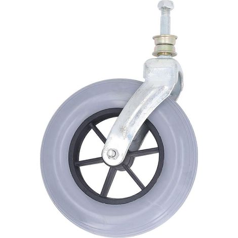 Graues 8-Zoll-Rollstuhlrad aus massivem PU, verdickt, universell einsetzbar, Ersatzrolle für Rollstuhlrollen