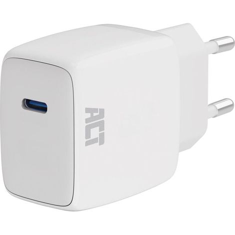 ACT 35W USB-C Ladegerät, kompakt und tragbar, mit Power Delivery PPS und GaNFast, weiß