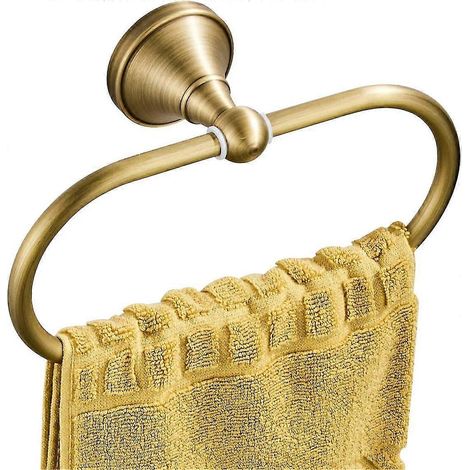 Anneau porte-serviettes ovale en laiton antique, porte-serviettes mural pour salle de bain et cuisine. (1/5)