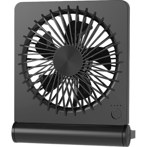Petit ventilateur de bureau, ventilateur USB rechargeable à piles, ultra silencieux, vent fort, 3 vitesses (1/5)