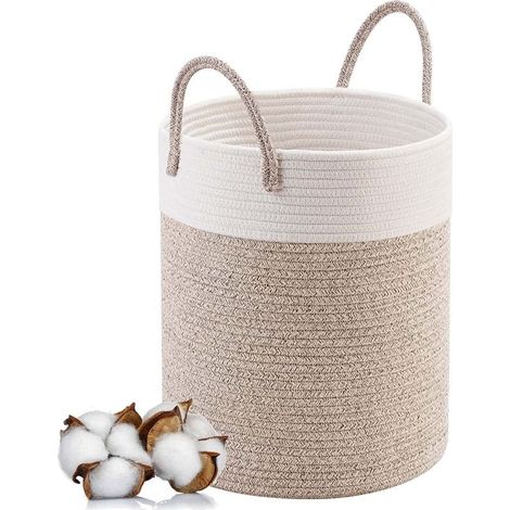 Large Foldable Laundry Hamper with Handle, Toy Storage Basket, Handmade Storage Basket with Handle, 45 x 40 cm (1/5)