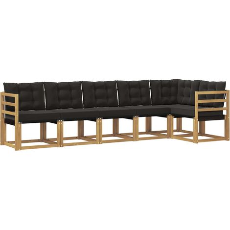 Ensemble de canapés d'extérieur 6 pc Blanc et noir vidaXL (1/5)