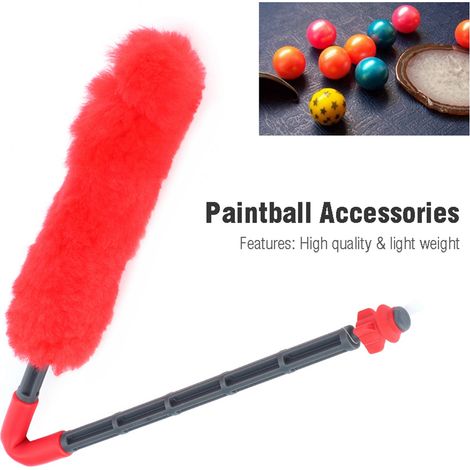 Bâton de Nettoyage en Laine pour Canon de Paintball - Accessoire d'Entretien (Rouge)