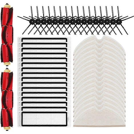 Accessoires compatibles avec Roborock S5/S5 Max/S6/S6 Maxv/S6 Pure/E4/E5/S51/S52/S55 : brosse principale, filtre et chiffon de nettoyage.-AquaForge (1/2)
