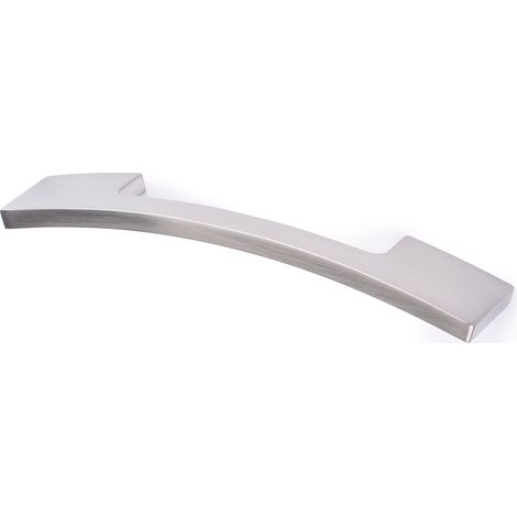 Tirador de Asa para Mueble  Estilo Contemporáneo  Fabricado en Aluminio  Acabado en Níquel Satinado  Distancia Entrepuntos: 160 mm  Medidas 1802130 mm  Fijación Atornillado  Incluye Tornillos M4  1 Un (1/2)