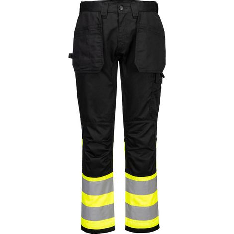 Pantalón con funda de alta visibilidad WX2 Eco Clase 1 CD858 32 pulgadas (talla 40) Amarillo/Negro (1/2)