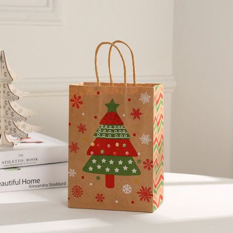 Sacs cadeaux de Noël en papier avec poignées, lot de 24 dimensions 27x21x11 cm pour emballage cadeau festif (1/5)