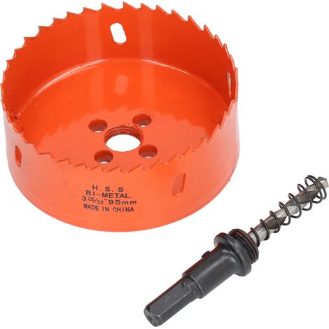 Scie cloche bimétallique HSS avec arbre robuste pour planches de Cornhole, bois, PVC, métal, pièces de perceuse électrique, 3 25/32 po (95 mm) (1/5)