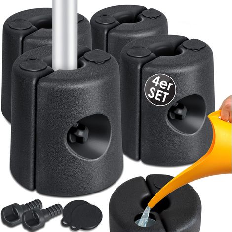 KESSER® Pavillonstandfüße 4er Set Pavillon Standfuß mit Wasser/Sand befüllbar 22 x 22 x 25cm HDPE Gewichte zur Stabilisation für Pavillons Gartenzelte Schwarz