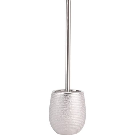 Brosse WC avec support Céramique Oman Argent - Charnières INOX (1/5)