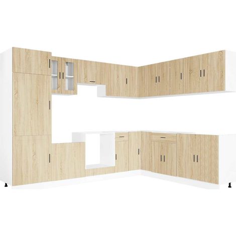 Maison Exclusive - Mueble cocina Porto roble sonoma 14 pzas mader (1/5)