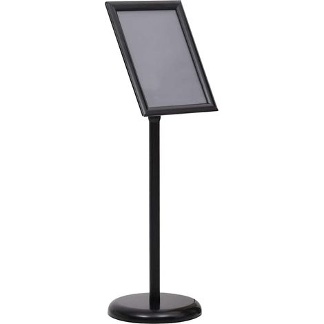 vidaXL Soporte de pie para carteles A4 de aleación de aluminio negro (1/5)