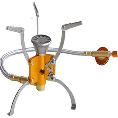 Réchaud à gaz coupe-vent, accessoire de pique-nique en plein air, ustensiles de cuisine, brûleur, adaptateur propane, chauffage, feu de camp (1/5)
