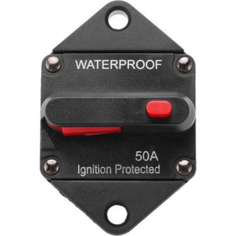 Disjoncteur étanche 32V CC – 50A – réarmement manuel – bateau