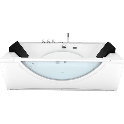 Whirlpool Pool Badewanne Wanne W81R-B-SC 180x90cm mit Radio+Farblicht, aktive Schlauch-Reinigung